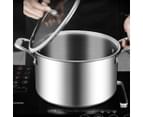 SOGA 2X 22cm Stainless Steel Soup Pot Stock Cooking Stockpot Heavy Duty Thick Bottom with Glass Lid 7