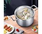SOGA 2X 20cm Stainless Steel Soup Pot Stock Cooking Stockpot Heavy Duty Thick Bottom with Glass Lid 9