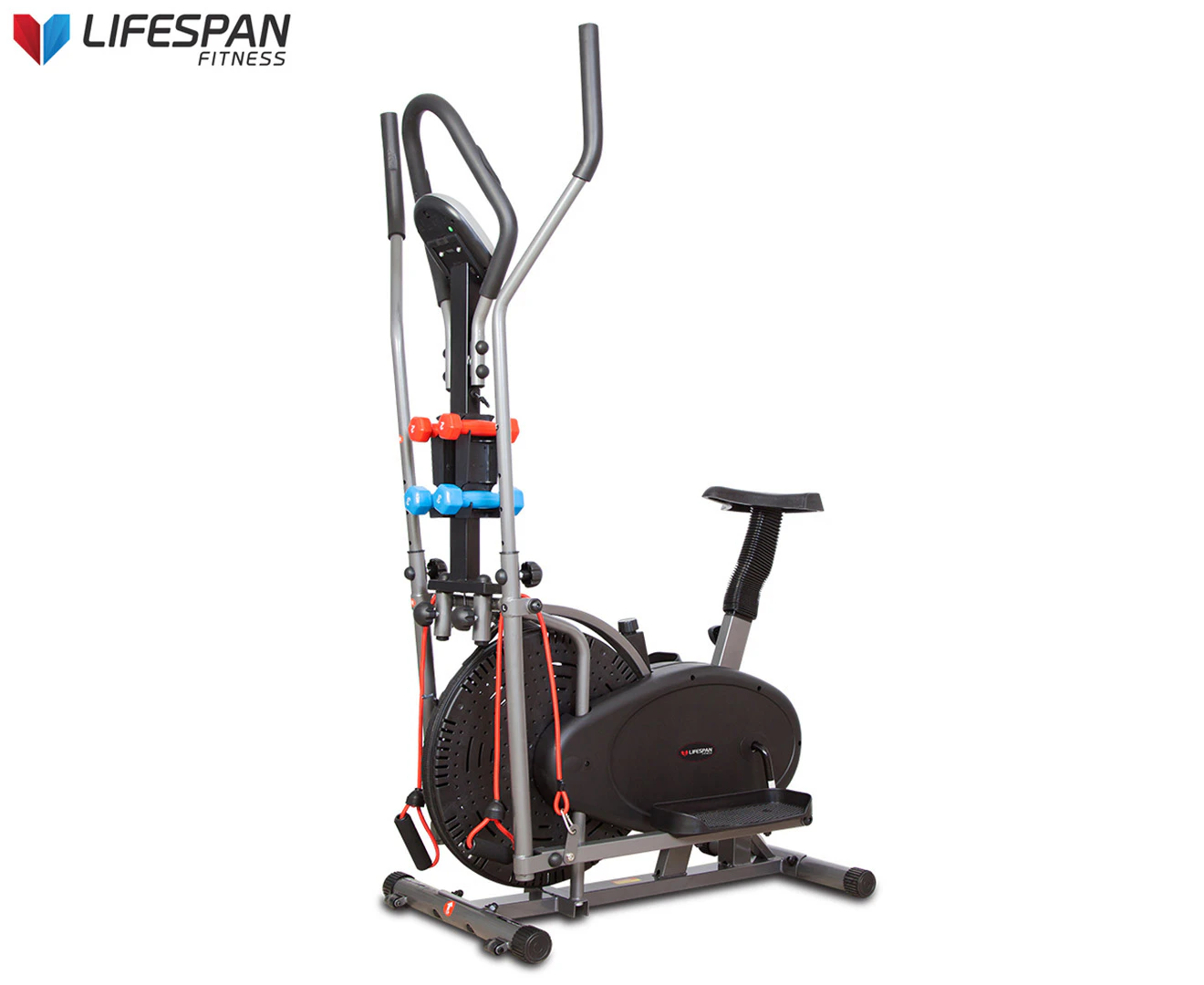 Lifespan Fitness X-02 Hybrid Cross Trainer/ Spin Bike - Black/Silver