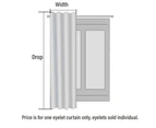 Monterey Eyelet Blockout Curtain 165cm Width x 220cm Drop White - Single