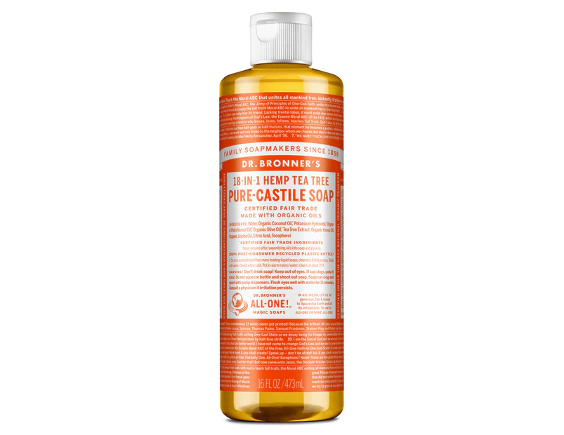 Dr. Bronner's Pure-Castile Liquid Soap 473mL - Tea Tree