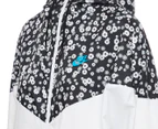 Nike Sportswear Women's Woven Floral Jacket - Black/White/Laser Blue