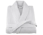 Waffle Weave Hotel Robe - White