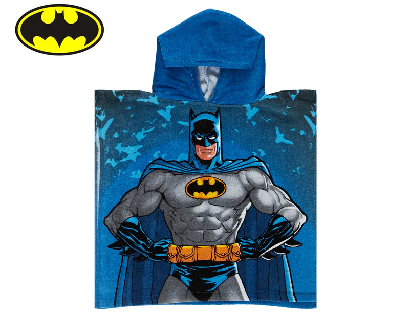DC Comics Boys' Batman Poncho Towel - Blue/Multi