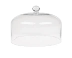 Olympia Round Cake Stand Dome 285mm - Clear Glass - Glass Washer Safe