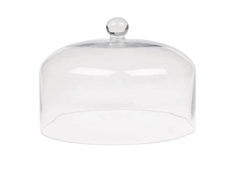 Olympia Round Cake Stand Dome 285mm - Clear Glass - Glass Washer Safe