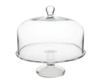 Olympia Round Cake Stand Dome 285mm - Clear Glass - Glass Washer Safe