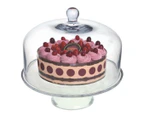 Olympia Round Cake Stand Dome 285mm - Clear Glass - Glass Washer Safe