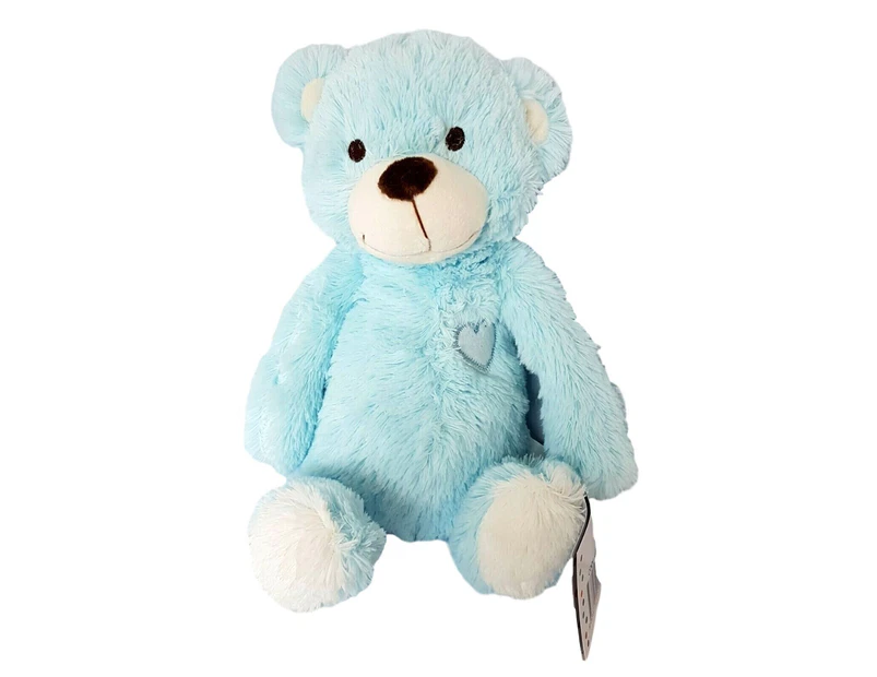 Baby Boo Blue Bear Sitting inbuilt Rattle Plush Toy 23cm
