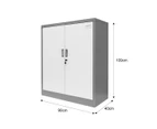 109cm Metal Filing Cabinet 2 Door 4 Shelves Office Home Stationary Lockable File Cupboard