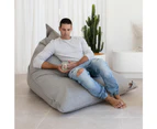 Large Adult Triangle Bean Bag Cover - Linen/Polyester | Grey |Kids & Adults Beanbags - Komfort