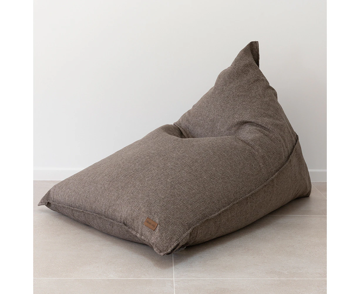 Large Komfort Triangle Bean Bag Cover - Linen/Polyester | Brown |Kids & Adults Beanbags