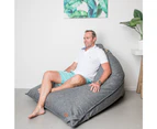 Large Triangle Bean Bag Linen Komfort –  Charcoal - Great for Adults & Kids - Mooi Living Beanbags