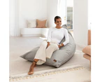 Luxury Komfort Triangle Bean Bag Chair Linen - Grey - For Indoor Use | Children & Adults | Designer beanbags