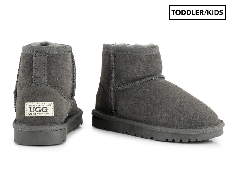 OZWEAR Connection Kids' Classic Mini Ugg Boots - Charcoal