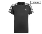 Adidas Youth Boys' Designed 2 Move 3-Stripe Tee / T-Shirt / Tshirt - Black/White