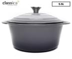 Classica 26cm/5.5L Enamelled Round Cast Iron Casserole Pot - Grey 1