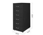 Levede 6 Drawer Office Cabinet Drawers Storage Cabinets Steel Rack Home Black