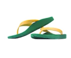 ARCHLINE Orthotic Thongs Arch Support Shoes Medical Footwear Flip Flops New - Green/Gold