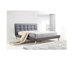 Palermo Button Tuft Linen Fabric Luxury Bed Frame