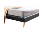Palermo Button Tuft PU Leather Fabric Luxury Bed Frame - 2 Colours - Black