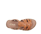 Clarks Girl's Haven Sandals - Tan Emboss