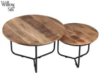 Set of 2 Willow & Silk Nested Casa Coffee Tables - Natural/Black