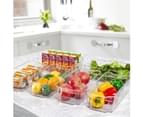 Bestier Refrigerator Clear Plastic Storage Bins 6 Pcs Food Organizer Bins with Handles for Fridge Freezer Kitchen 7