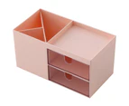 Bestier Plastic Cosmetic Storage Box Office Desk Multi-Functional Organizer -Pink