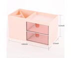 Bestier Plastic Cosmetic Storage Box Office Desk Multi-Functional Organizer -Pink