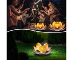 Bestier Garden Lotus Art Cracked Glass Ball LightSolar Waterproof Garden Light Suitable for Pathway Lawn Patio