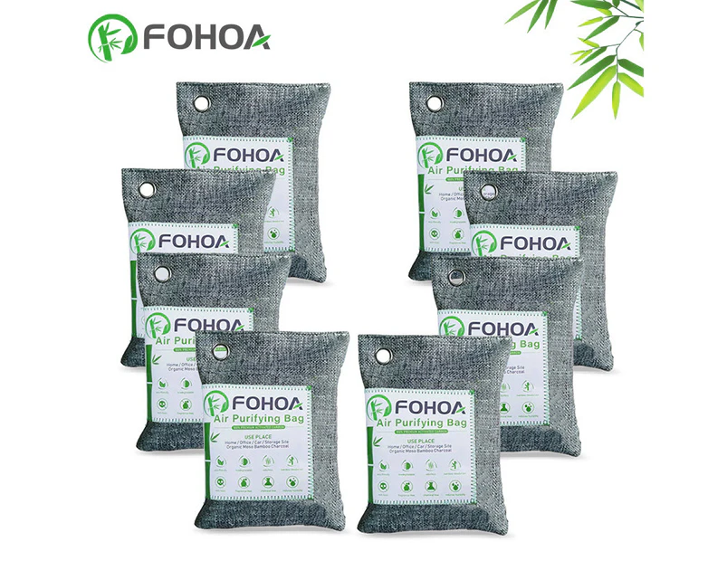 Dehumidifier Natural Air Purifying Bamboo Charcoal Bags Multiple Use for Home 200g/pack* 8 Pack