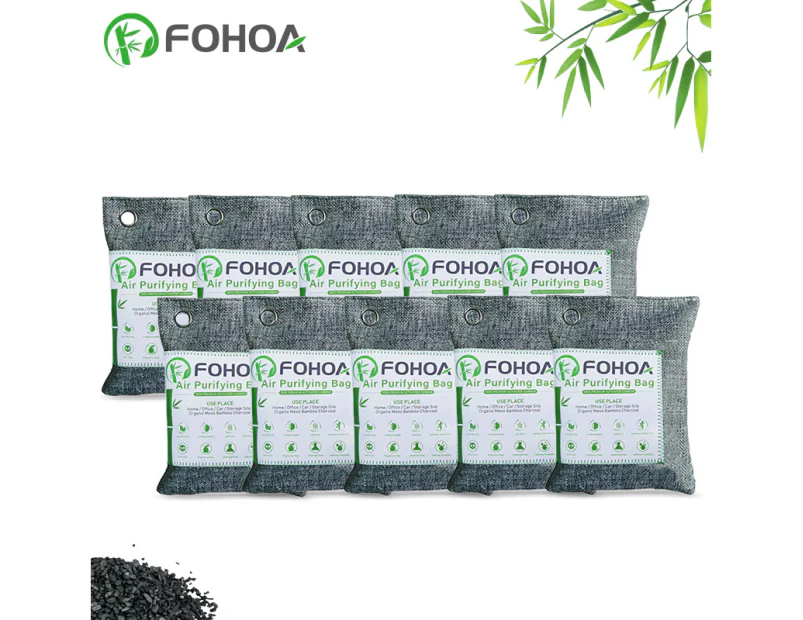 Dehumidifier Natural Air Purifying Bamboo Charcoal Bags Multiple Use for Home 200g/pack* 10 Pack
