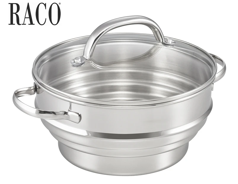 Raco 20cm Contemporary Stainless Steel Universal Steamer w/ Lid - Silver/Clear
