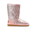 UGG Boots Women Classical 10" Premium Australian Sheepskin Nappa Water Resistant- Pink Leapard