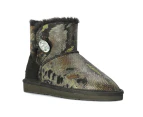UGG Women Boots Ankle 6"+ Australian Premium Colourful Nappa Sheepskin with Button- Snake Print