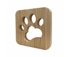 Usb Plugged In Wooden Dag Paw Print Led Night Decorative Lamp