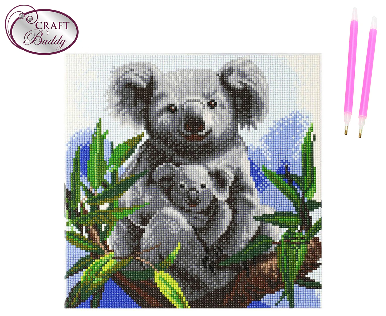 Craft Buddy Cuddly Koalas Diamond Painting 30cm Crystal Art Kit Kids/Family 8y+