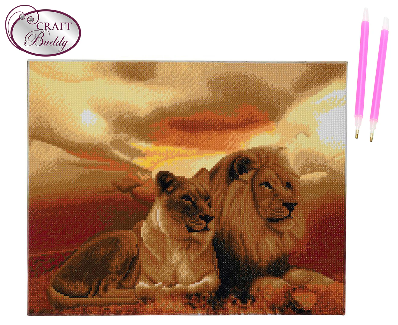 Craft Buddy - Crystal Art Picture - 40cm x 50cm - Lions of The Savannah