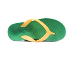 ARCHLINE Orthotic Thongs Arch Support Shoes Medical Footwear Flip Flops New - Green/Gold