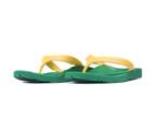ARCHLINE Orthotic Thongs Arch Support Shoes Medical Footwear Flip Flops New - Green/Gold