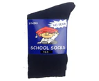 12x Pairs SCHOOL SOCKS Plain Cotton Rich Girls Boys School Uniform BULK - Navy Blue
