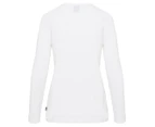Bonds Women's Core Long Sleeve Crew Tee / T-Shirt / Tshirt - White