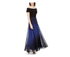 Betsy & Adam Women's Dresses Evening Dress - Color: Blue/Black