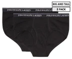 Polo Ralph Lauren Men's Big & Tall Brief 2-Pack - Black