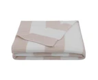 Cotton Knitted Wide Stripe Blanket (Blush/White)