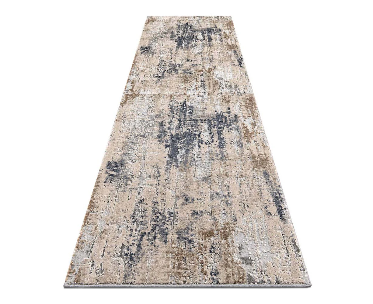 Saray Rugs - Siena Multi-Texture Contemporary Runner - 286 Lt. Grey 80X300 cm