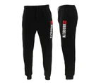 FIL Men's Skinny Fleece Jogger Track Pants Trousers Trackies Sweat Pants - 99 BROOKLYN - Black