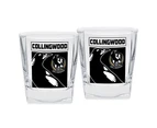 Collingwood Magpies AFL Set of 2 Spirit Glasses 250ml Glass FULL COLOUR LOGO