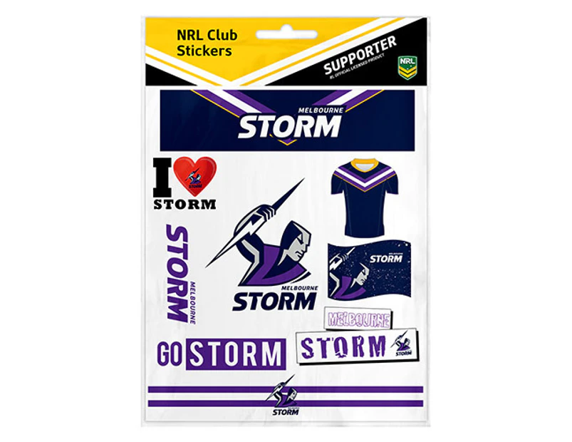 Melbourne Storm NRL LOGO Sticker Sheet for Car Bumper School Books